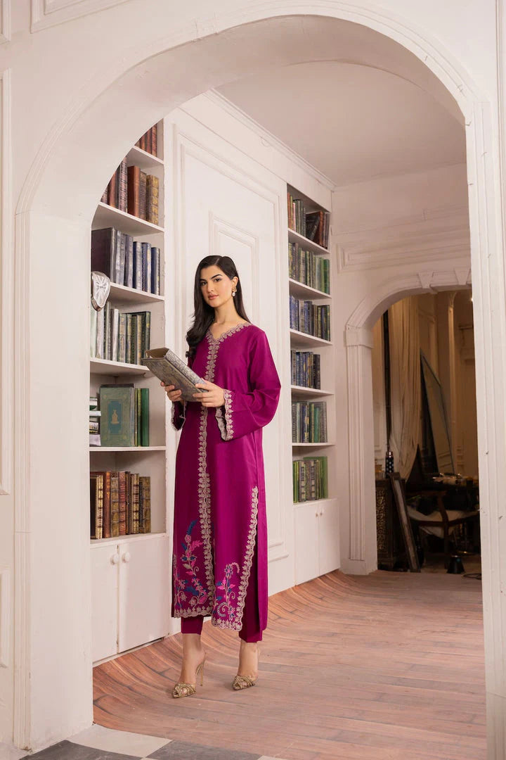 Asim Jofa-Lawn 3pc Embroidered Shirt With Bamber Chiffon Dupatta & Trouser-D-3567