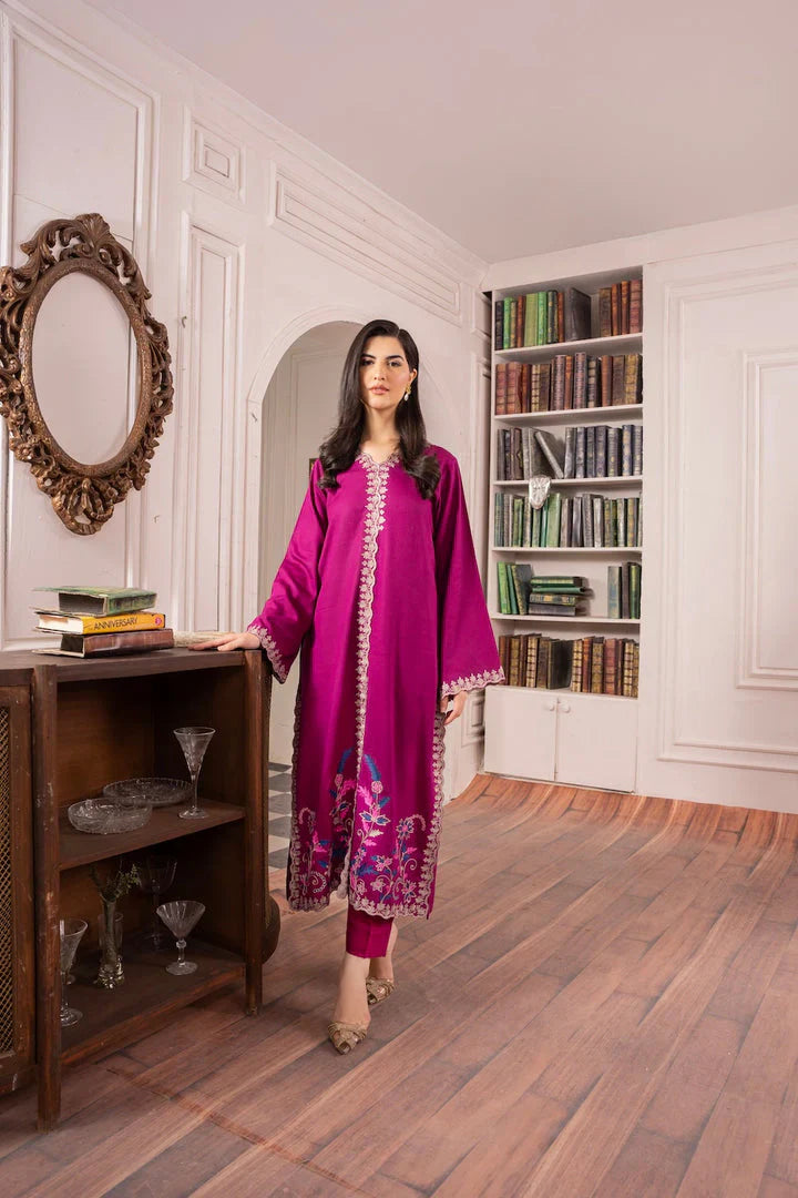 Asim Jofa-Lawn 3pc Embroidered Shirt With Bamber Chiffon Dupatta & Trouser-D-3567
