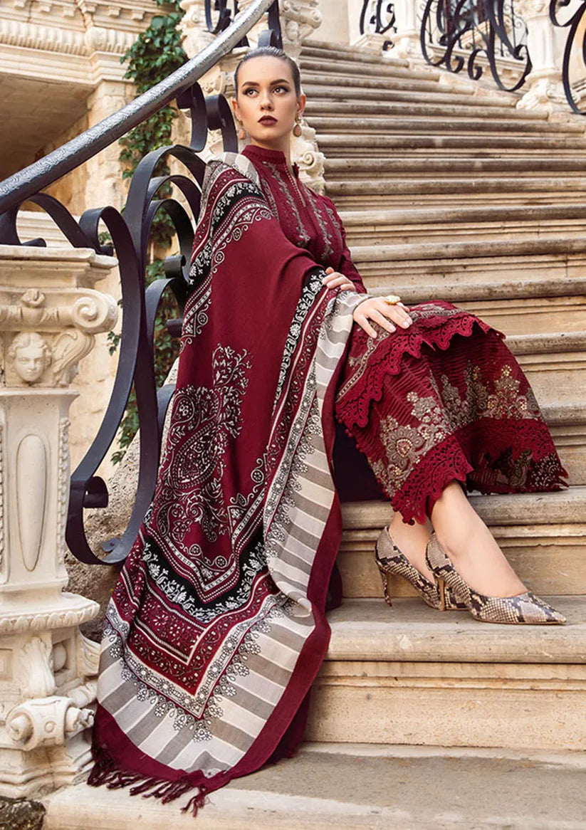 MARIA B-3PC LAWN EMBROIDERED SHIRT WITH MONARK PRINT DUPATTA AND LAWN TROUSER-D-3520