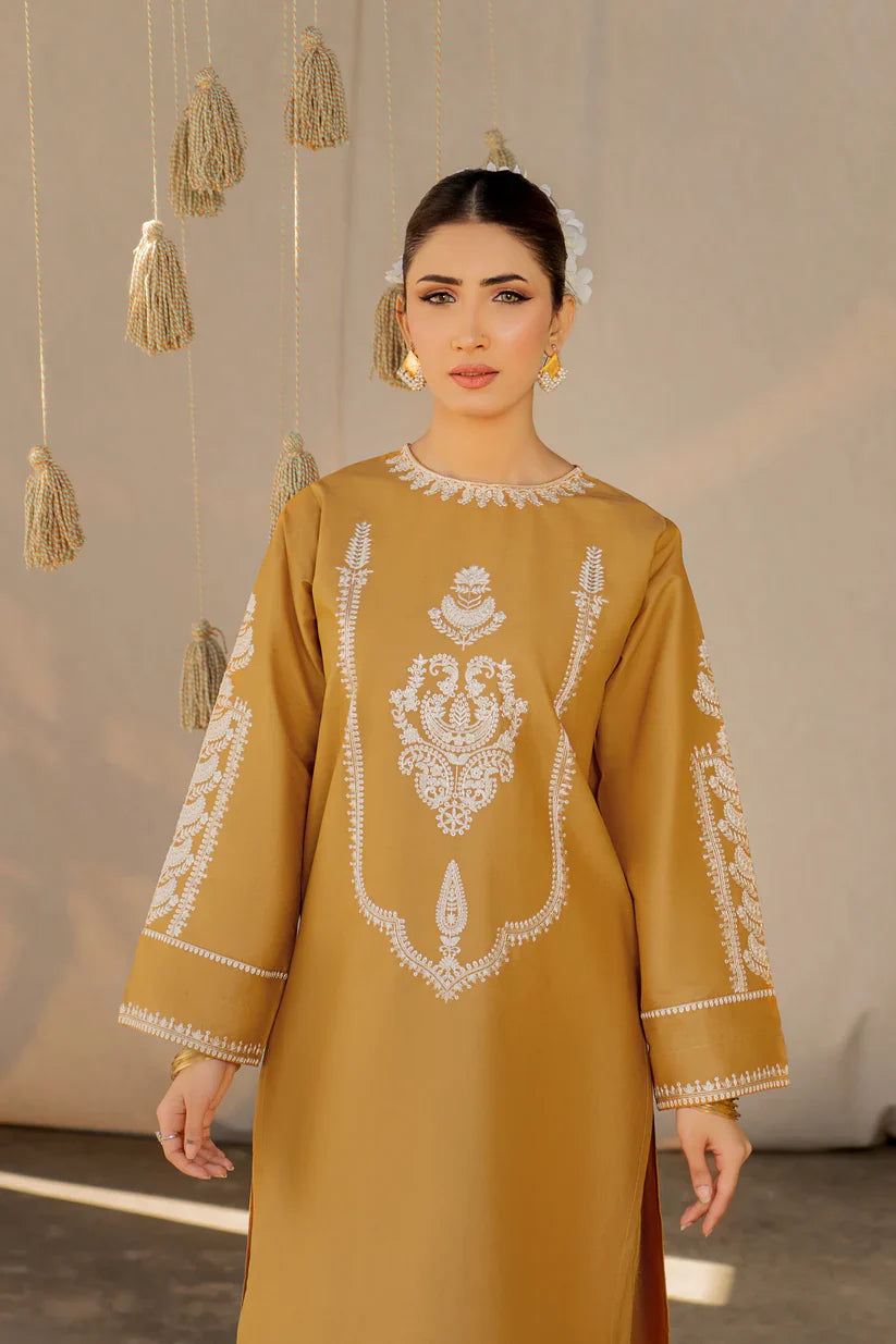 URGE- 2PC LAWN HEAVY EMBROIDERED SHIRT EMBROIDERED SLEEVES AND TROUSER -D-2954