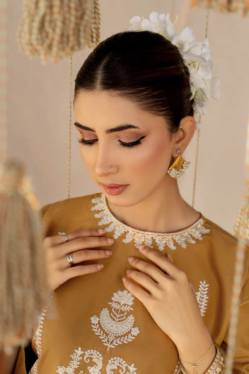 URGE- 2PC LAWN HEAVY EMBROIDERED SHIRT EMBROIDERED SLEEVES AND TROUSER -D-2954