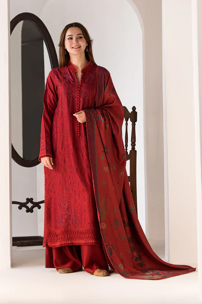 SOBIA NAZIR- 3PC LAWN EMBROIDERED SHIRT WITH MONARK PRINTED DUPATTA AND TROUSER-D-3614