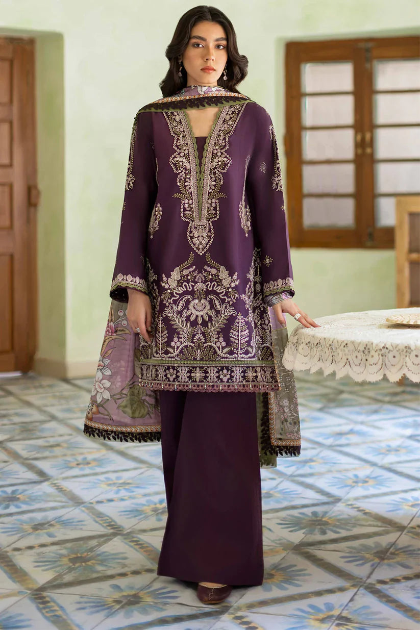 SERAN- 3PC LAWN EMBROIDERED SHIRT MONARK PRINTED DUPATTA AND TROUSER-D-2824