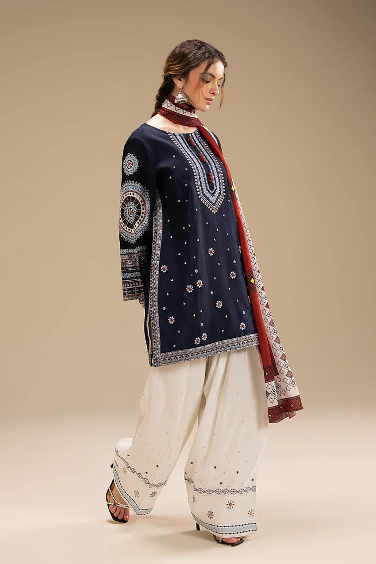 BAROQUE UNSTITCHED 3PC DHANAK EMBROIDERED WITH DIGITAL PRINT SHAWL