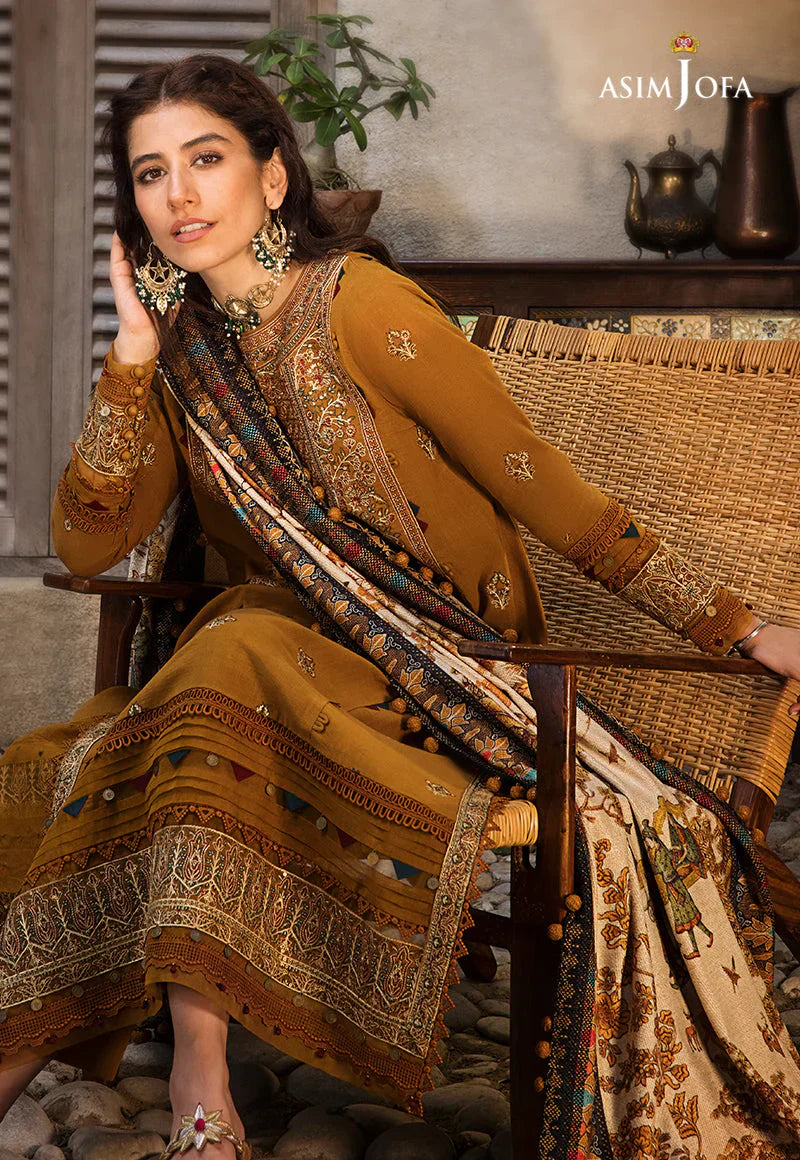 ASIM JOFA-3PC LAWN EMBROIDERED WITH MONARK PTINT DUPATTA & TROUSR-D-3537