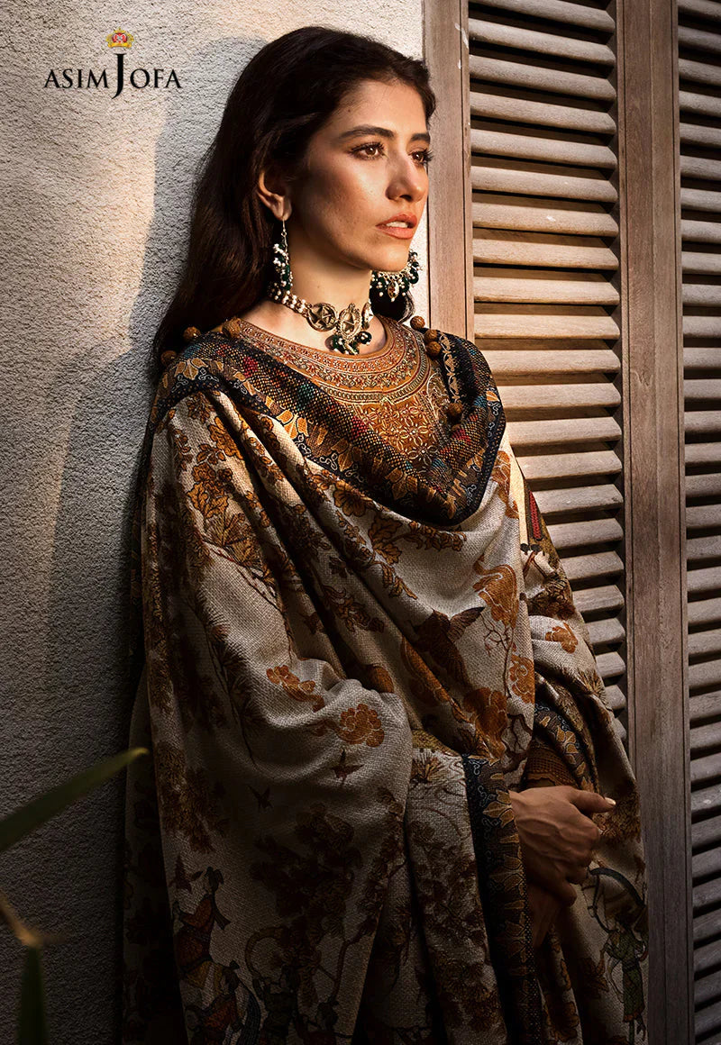 ASIM JOFA-3PC LAWN EMBROIDERED WITH MONARK PTINT DUPATTA & TROUSR-D-3537