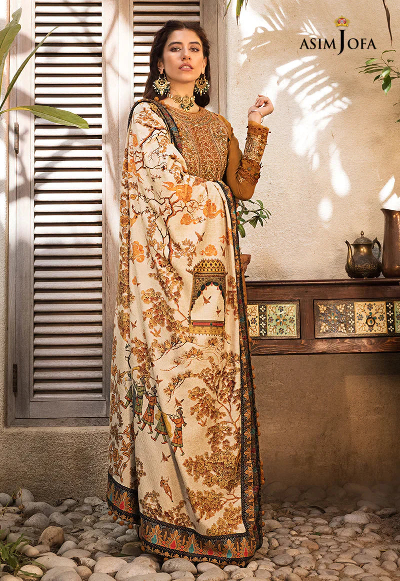 ASIM JOFA-3PC LAWN EMBROIDERED WITH MONARK PTINT DUPATTA & TROUSR-D-3537