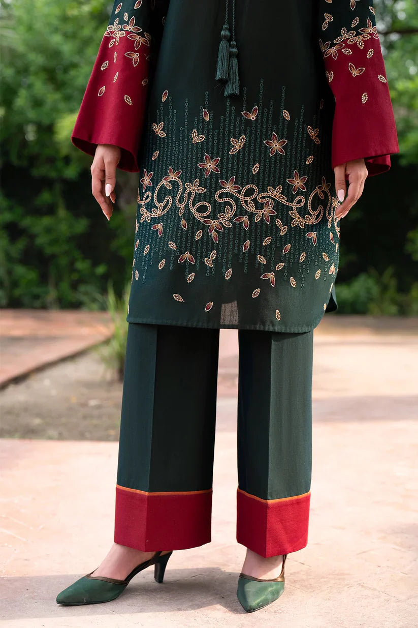JAZMIN-3PC LAWN EMBROIDRED SHIRT WITH MONARK PRINT DUPATTA AND TROUSER-D-3605