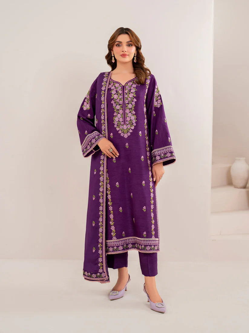 GARNET-3PC LAWN EMBROIDERED SHIRT WITH CHIFFON EMBROIDERED DUPATTA AND TROUSER-D-3613