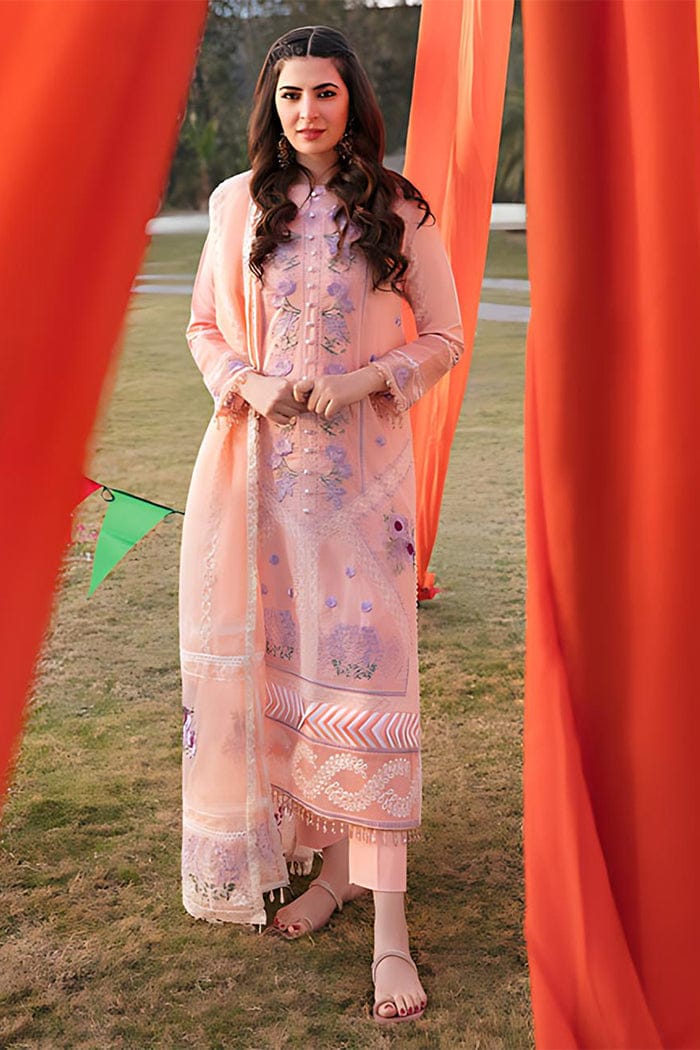 PARISHAY-3PC LAWN EMBROIDERED SHIRT WITH ORGANZA EMBROIDERED DUPATTA-D-3507