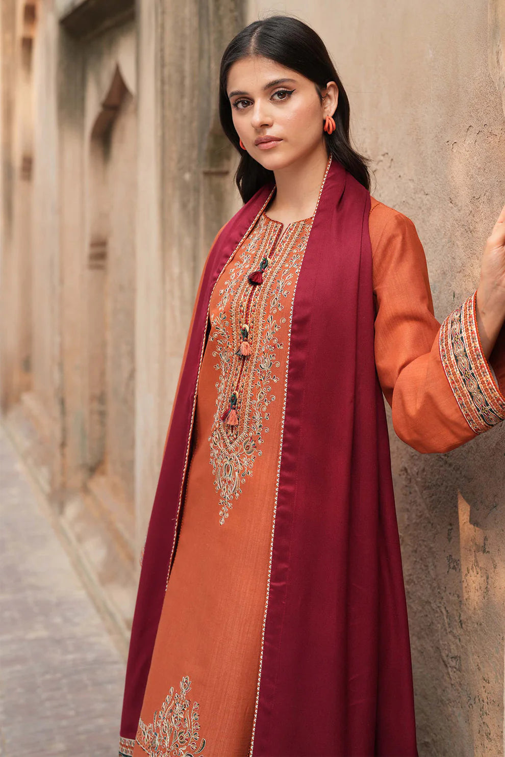 SAPPHIRE-3PC LAWN EMBROIDERED SHIRT WITH EMB WORK LAWN DUPATTA & TROUSER