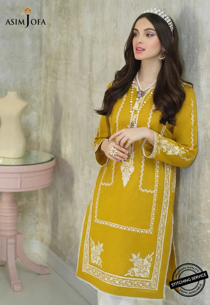ASIM JOFA- 3PC LAWN EMBROIDERED WITH MONARK PRINT DUPATTA- D-3522