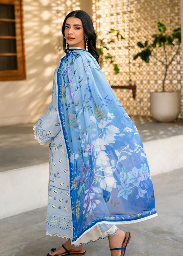 ASHIYANA BY ROHINAAZ-3PC DHANAK EMBROIDERED SHIRT WITH WOOL SHAWL & EMB TROUSER (UNSTITCHED)