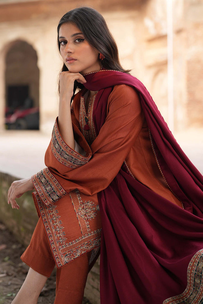 JAZMIN WINTER DHANAK UNSTITCHED 3PC WITH PRINTED WOOL SHAWL
