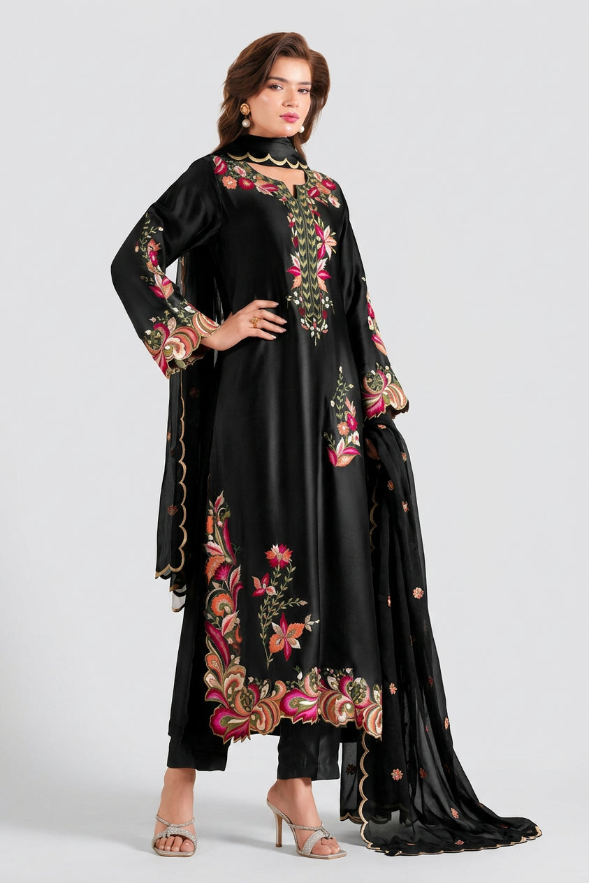 ETHNIC - 2PC Luxury Silk Embroidered Suit (SYT-514)