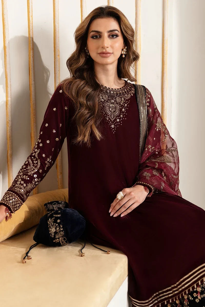 Jazmin - 3PC Luxury Velvet Embroidered Suit (SYT-525)