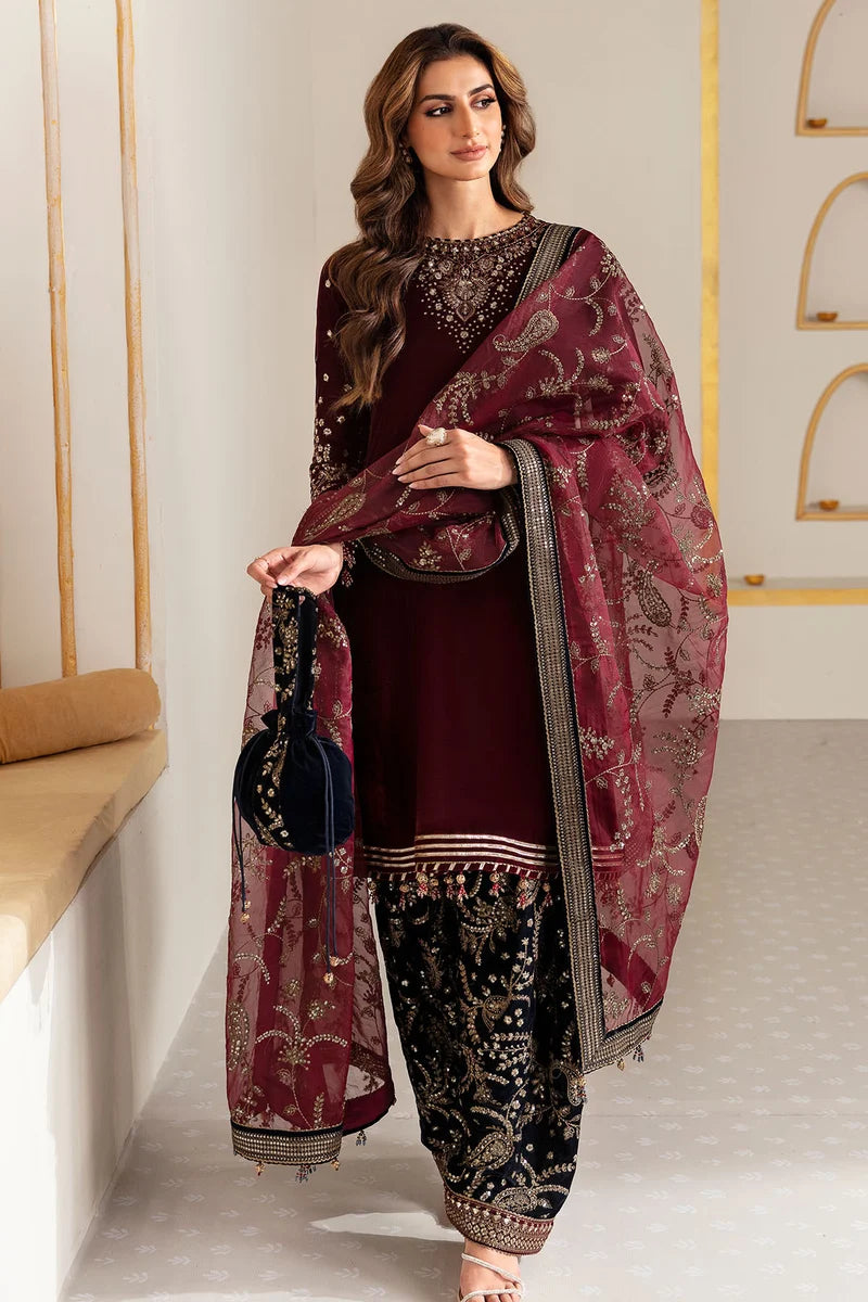 Jazmin - 3PC Luxury Velvet Embroidered Suit (SYT-525)