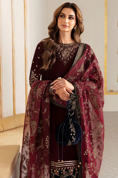 Jazmin - 3PC Luxury Velvet Embroidered Suit (SYT-525)