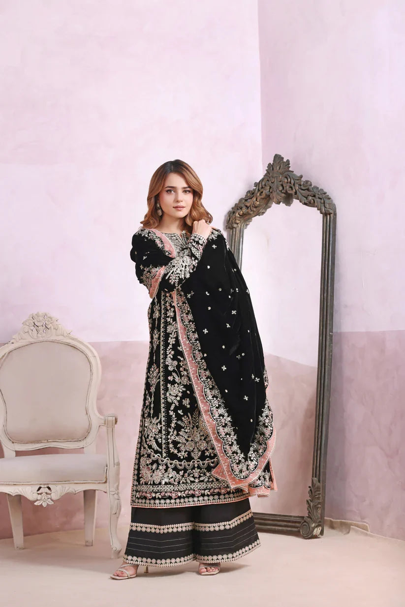 ANEELAS - 3PC Luxury Velvet Embroidered Suit (SYT-526)