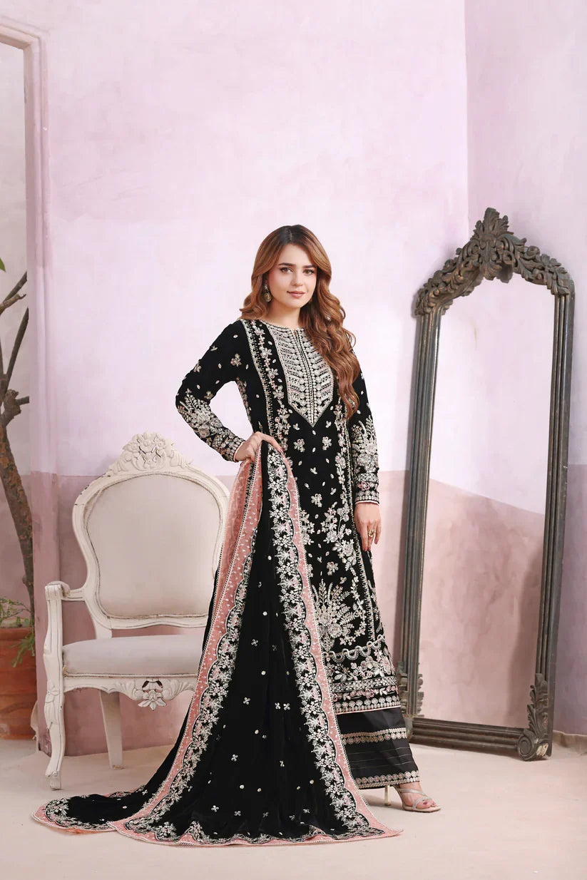 ANEELAS - 3PC Luxury Velvet Embroidered Suit (SYT-526)