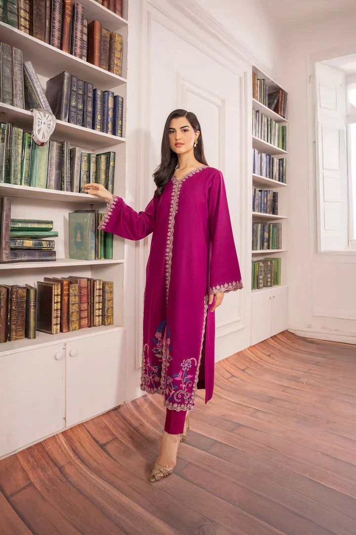 Asim Jofa-Lawn 3pc Embroidered Shirt With Bamber Chiffon Dupatta & Trouser-D-3567