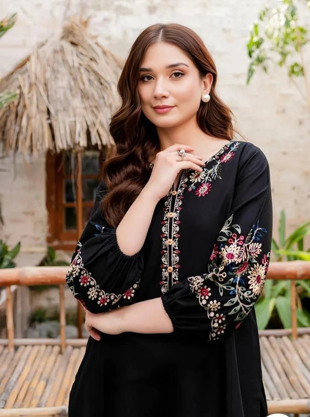 ETHNIC - 2PC Luxury Dhanak Marina Embroidered Suit (SYT-529)