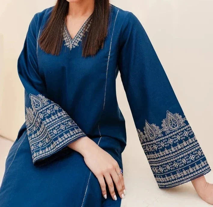 ETHNIC - 2PC Luxury Dhanak Marina Embroidered Suit (SYT-530)