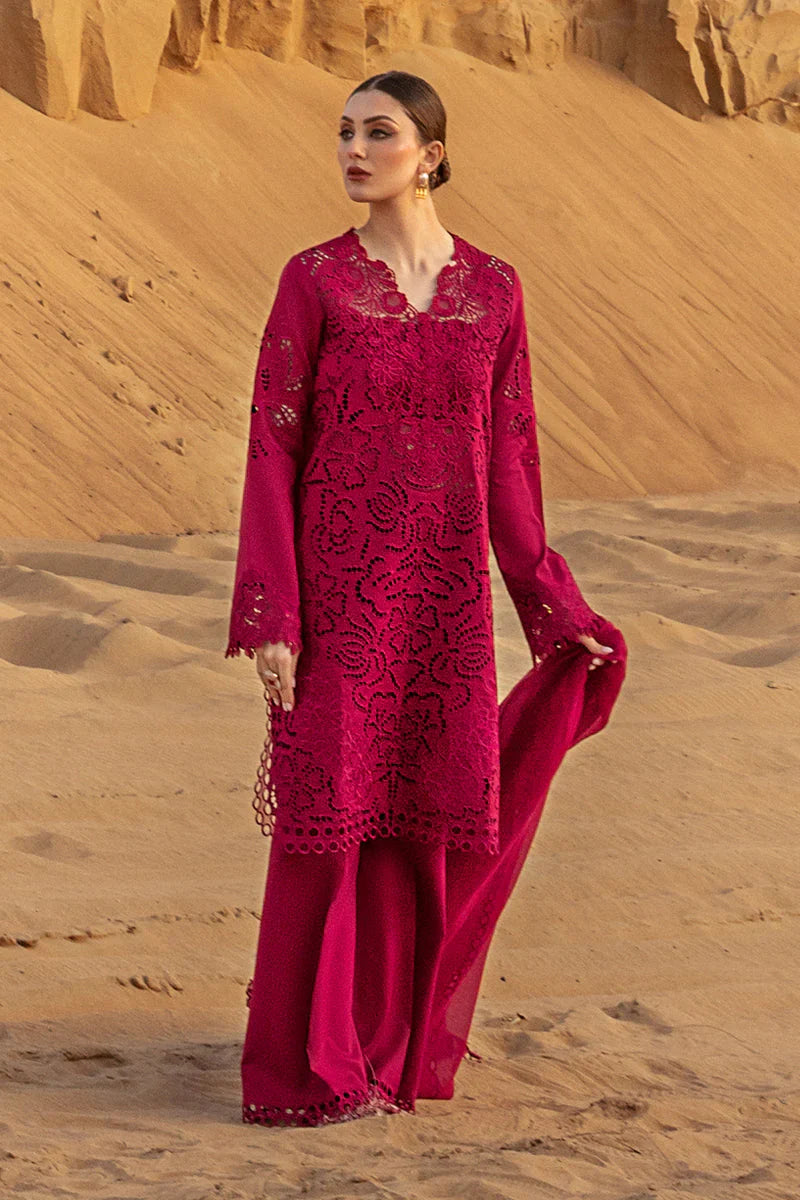 RANG RASIYA-CHIKAN KARI 3PC EMBROIDERED LAWN SHIRT WITH ORGANZA EMBROIDERED DUPATTA AND TROUSER -D-2885