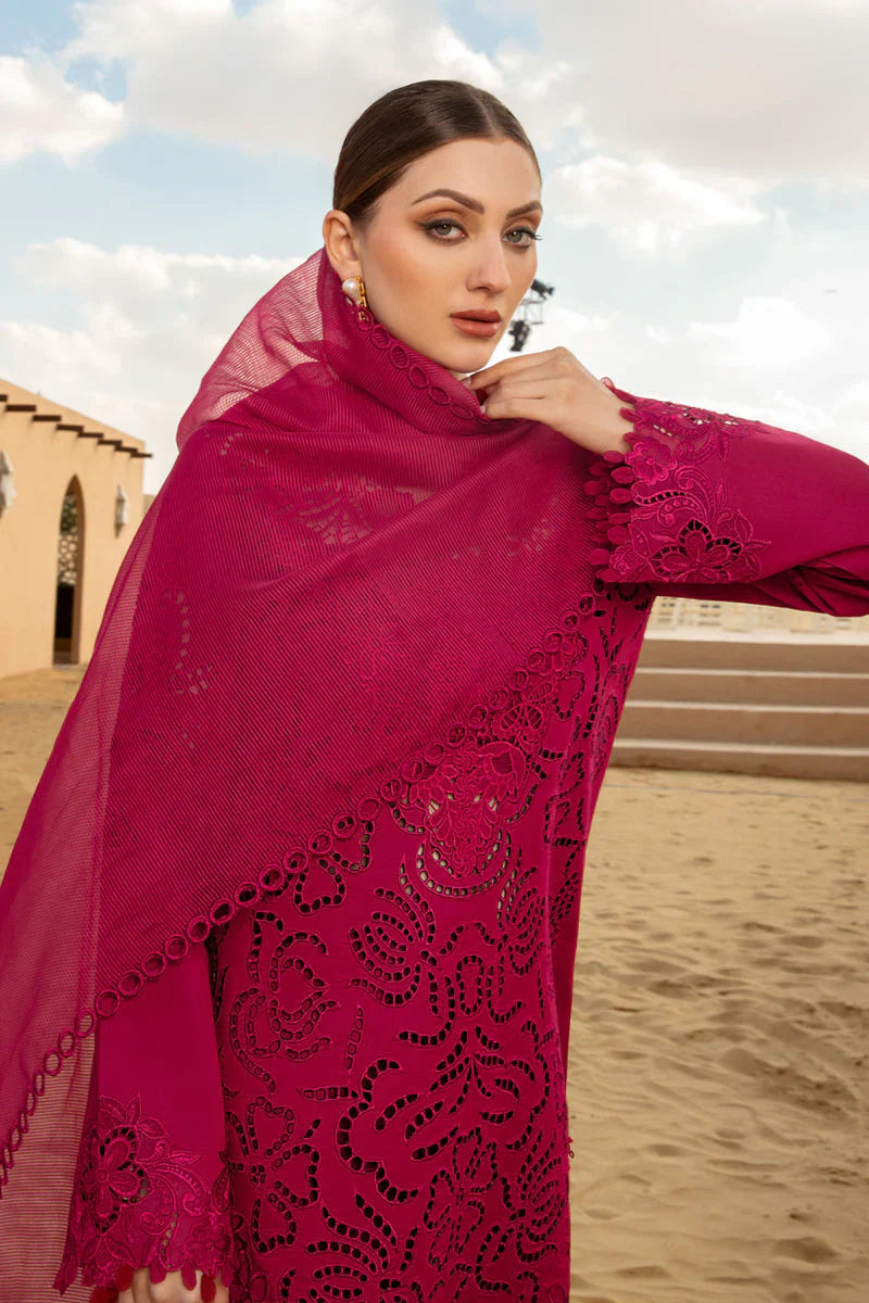 RANG RASIYA-CHIKAN KARI 3PC EMBROIDERED LAWN SHIRT WITH ORGANZA EMBROIDERED DUPATTA AND TROUSER -D-2885