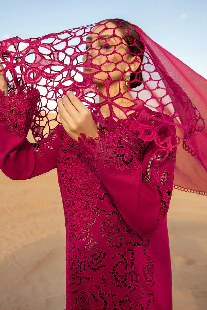 RANG RASIYA-CHIKAN KARI 3PC EMBROIDERED LAWN SHIRT WITH ORGANZA EMBROIDERED DUPATTA AND TROUSER -D-2885