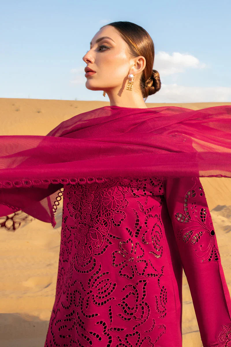 RANG RASIYA-CHIKAN KARI 3PC EMBROIDERED LAWN SHIRT WITH ORGANZA EMBROIDERED DUPATTA AND TROUSER -D-2885