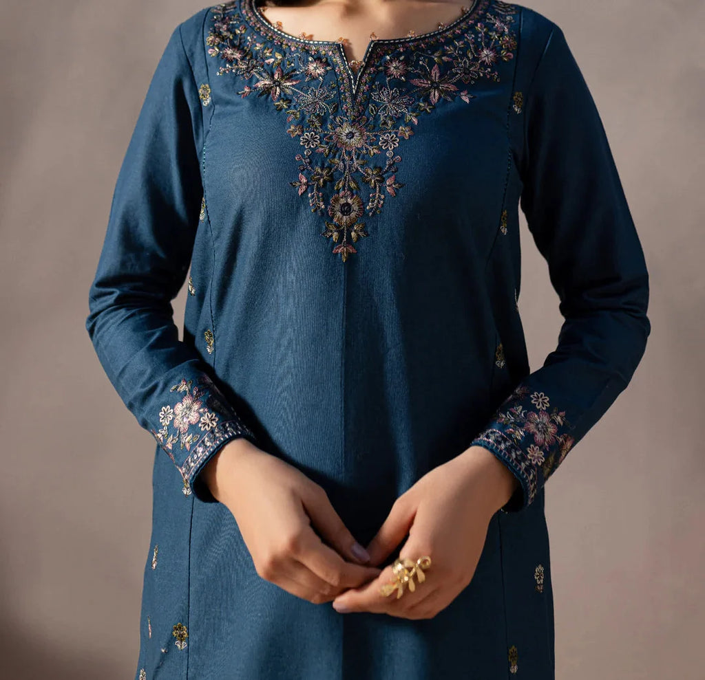 ETHNIC - 2PC Luxury Dhanak Marina Embroidered Suit (SYT-533)