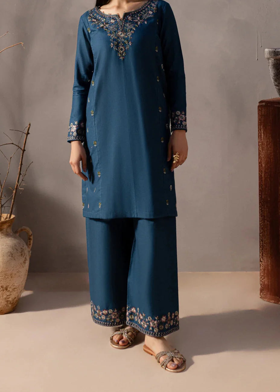 ETHNIC - 2PC Luxury Dhanak Marina Embroidered Suit (SYT-533)