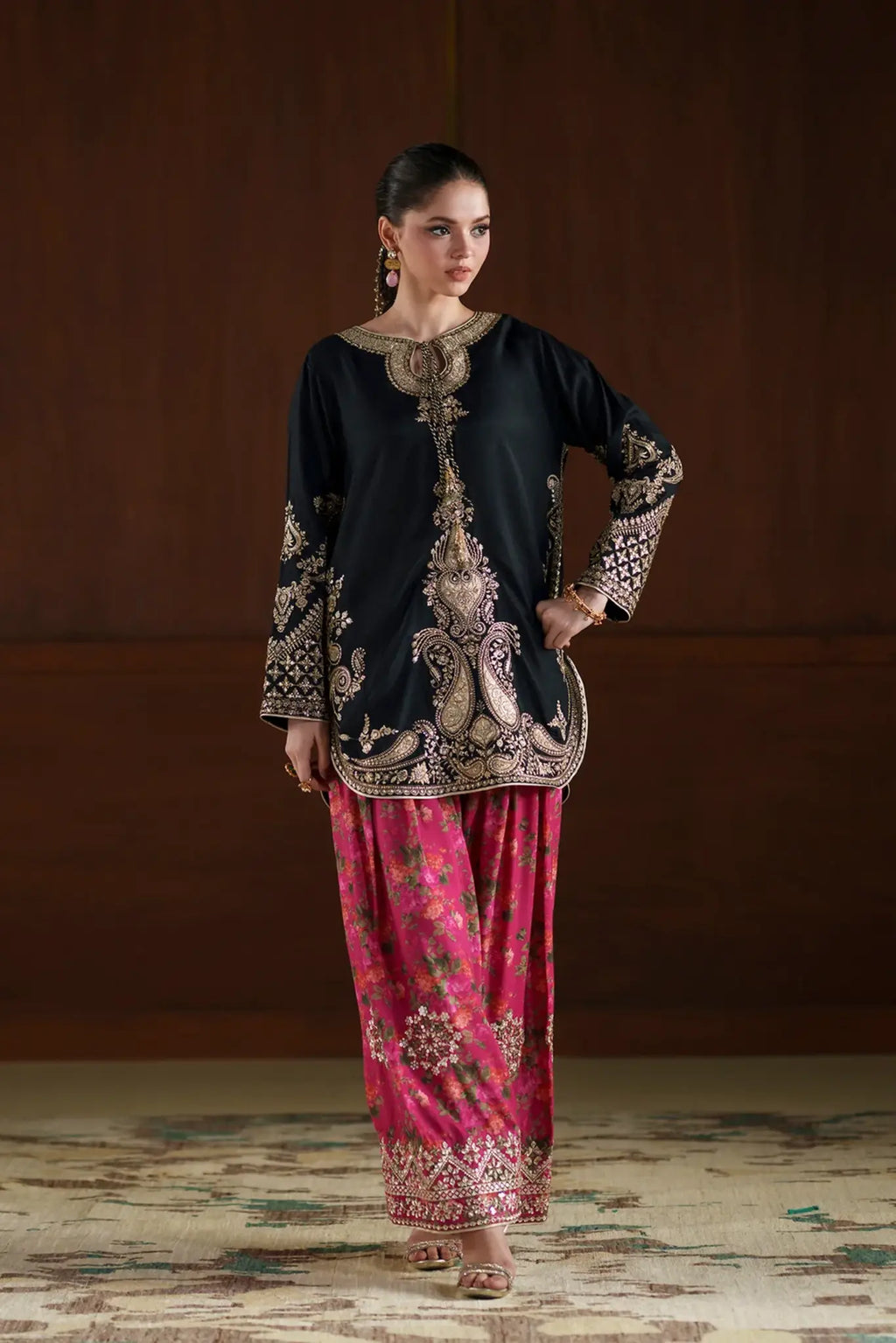 Ethnic - 2PC Luxury Silk Embroidered Suit (SYT-535)