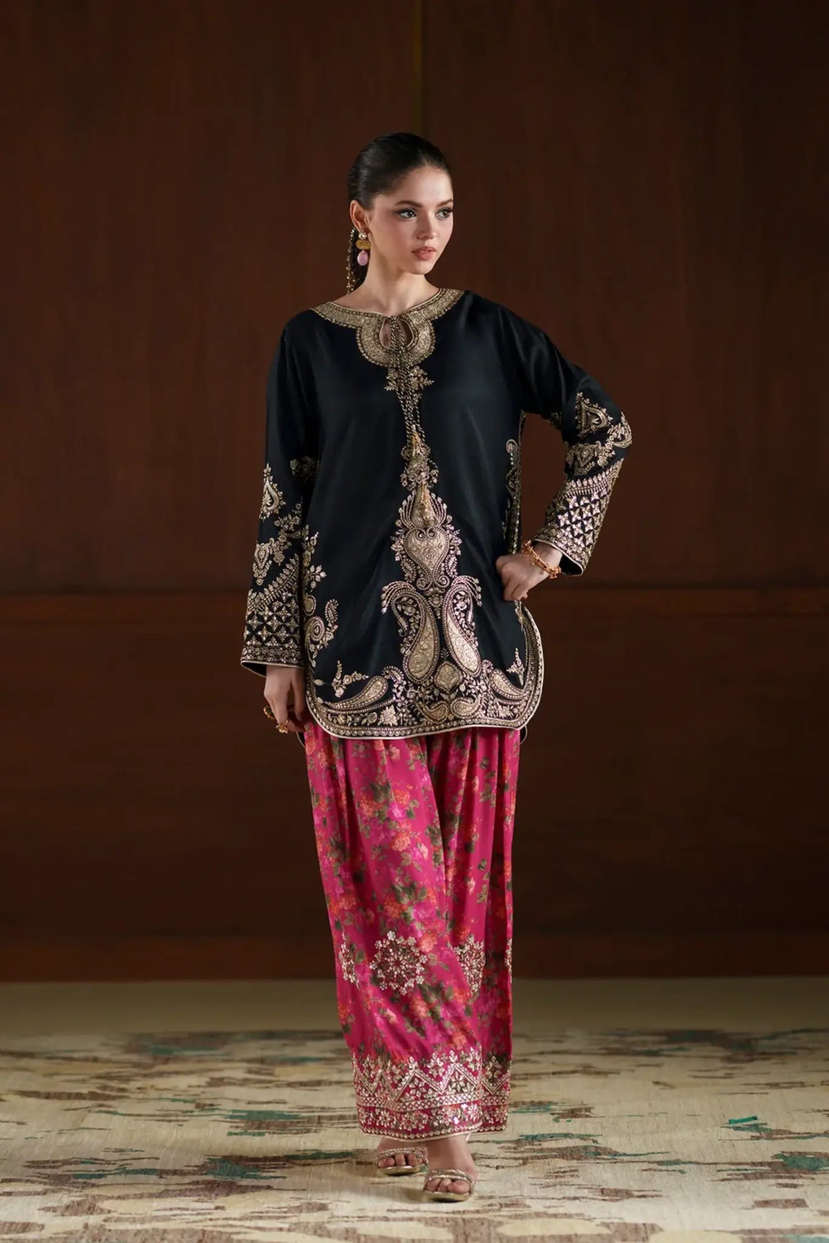 Ethnic - 2PC Luxury Silk Embroidered Suit (SYT-535)