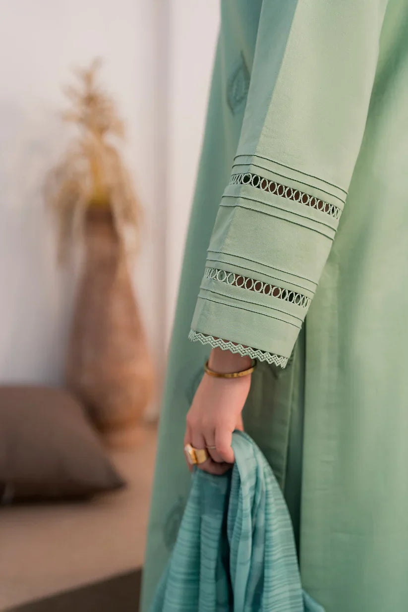 HANA- 3PC LAWN EMBROIDERED SHIRT WITH MONARK PRINT DUPATTA AND TROUSER-D-2867