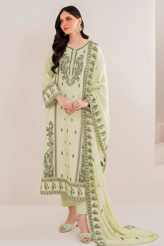 GARNET-3PC LAWN EMBROIDERED SHIRT WITH LAWN EMBROIDERED DUPATTA AND LAWN TROUSER-D-3565