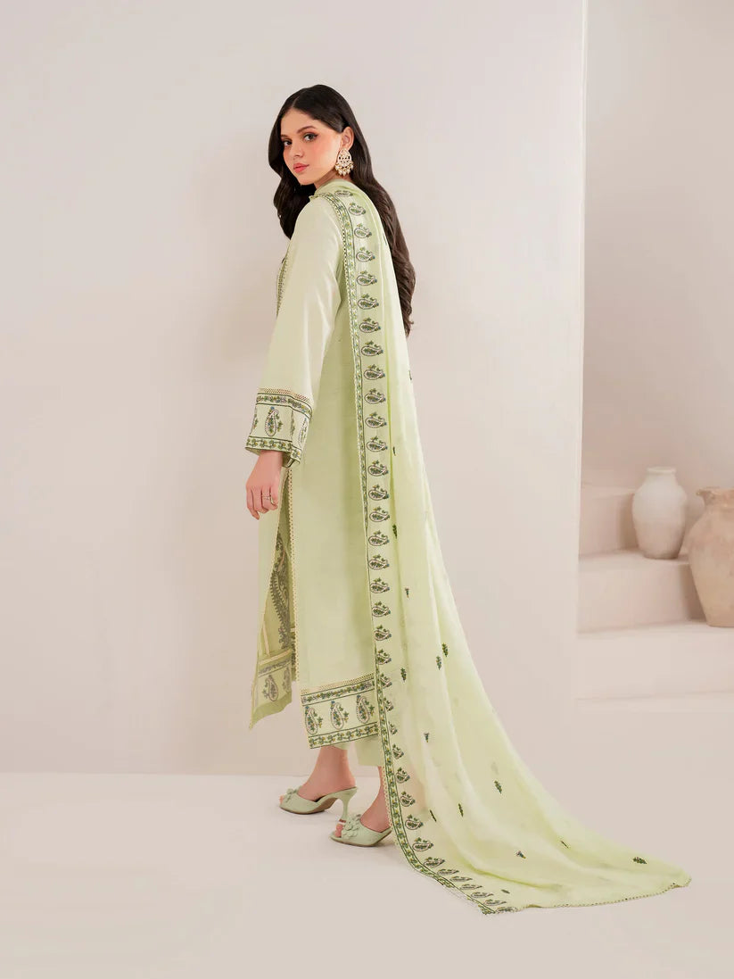 GARNET-3PC LAWN EMBROIDERED SHIRT WITH LAWN EMBROIDERED DUPATTA AND LAWN TROUSER-D-3565