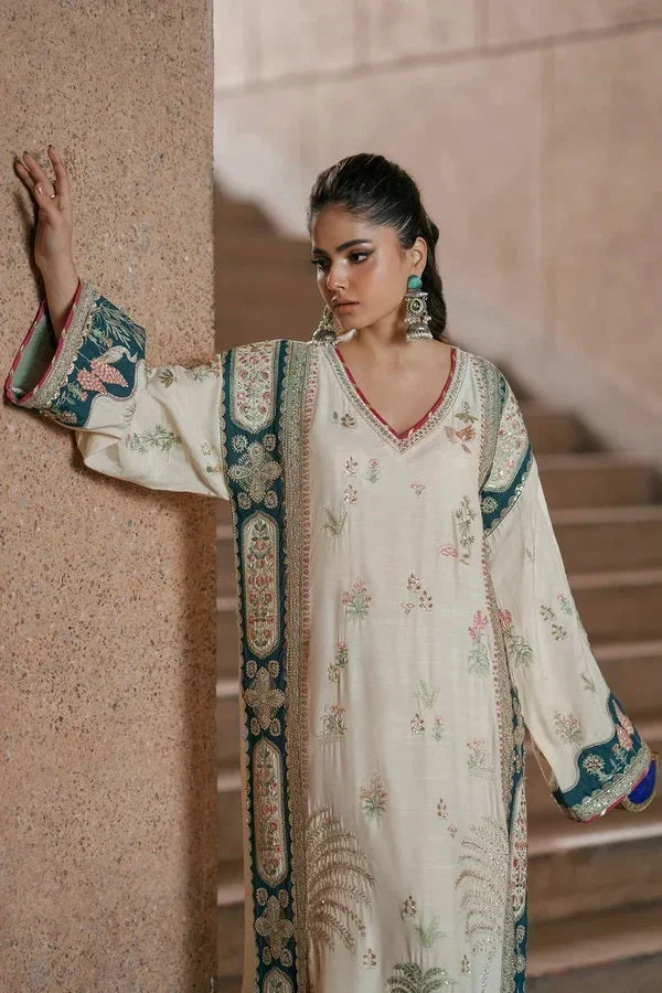 Ethnic - 3PC Kaftan Silk Luxury Embroidered Suit (SYT-538)