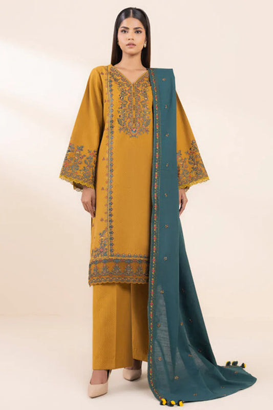 SAPPHIRE- 3PC LAWN EMBROIDERED SHIRT WITH LAWN EMBROIDERED DUPATTA AND TROUSER-D-3603