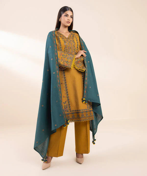 SAPPHIRE- 3PC LAWN EMBROIDERED SHIRT WITH LAWN EMBROIDERED DUPATTA AND TROUSER-D-3603