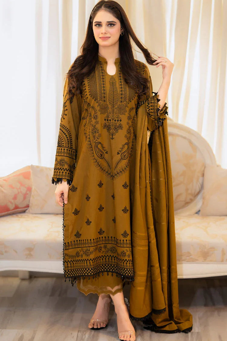 LIBAAS - 3PC Luxury Dhanak Embroidered Suit (SYT-542)