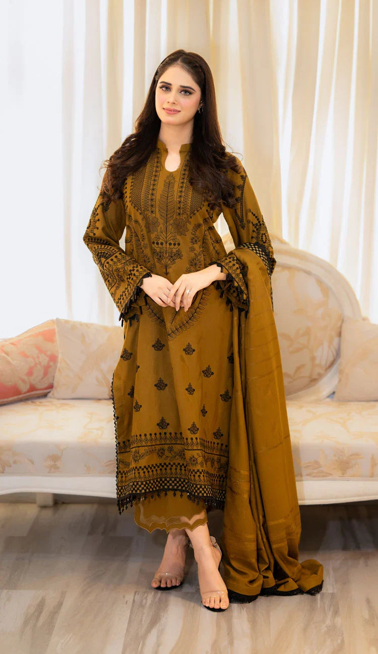 LIBAAS - 3PC Luxury Dhanak Embroidered Suit (SYT-542)