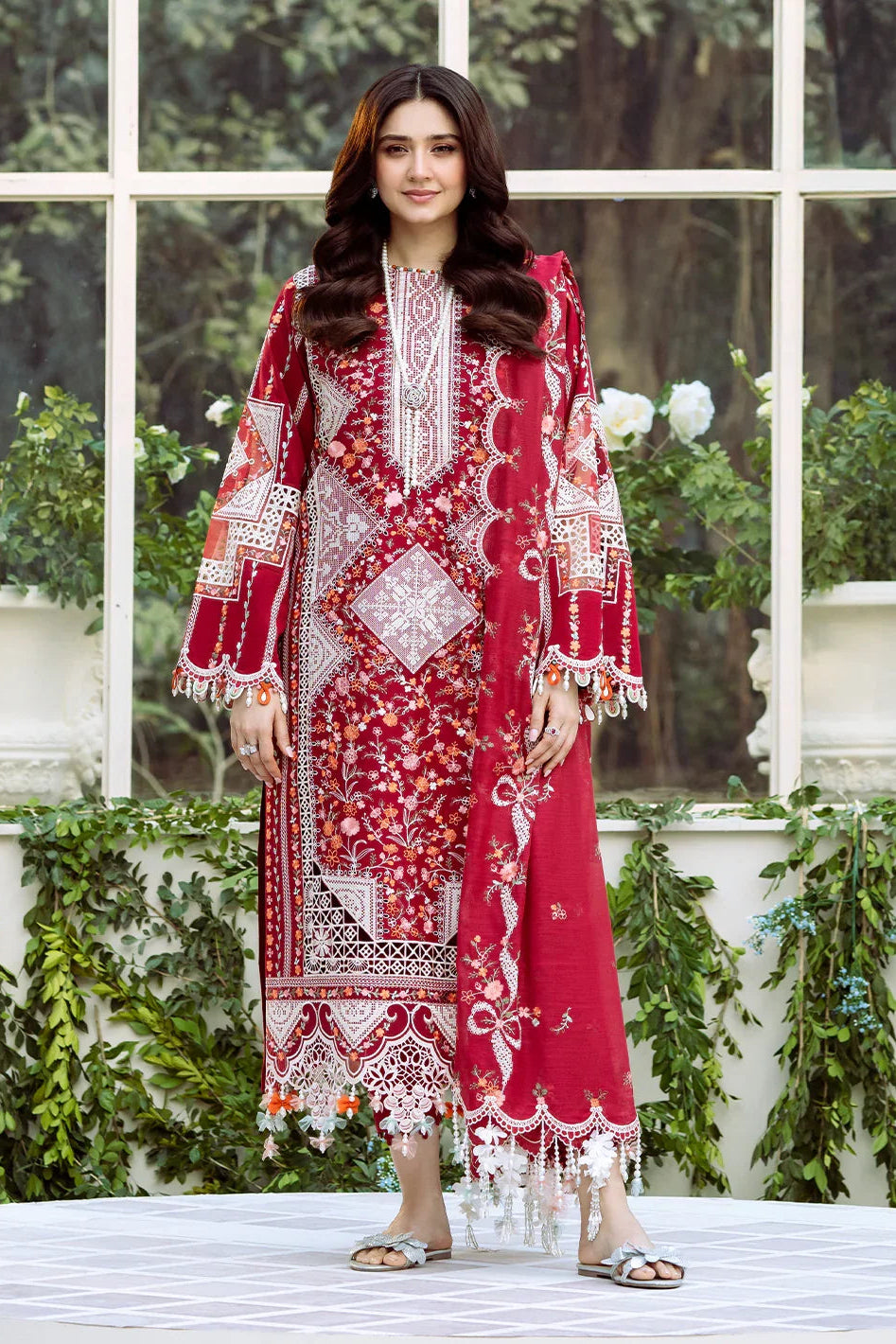 BIN ILYAS - 3PC Luxury Dhanak Embroidered Suit (SYT-543)