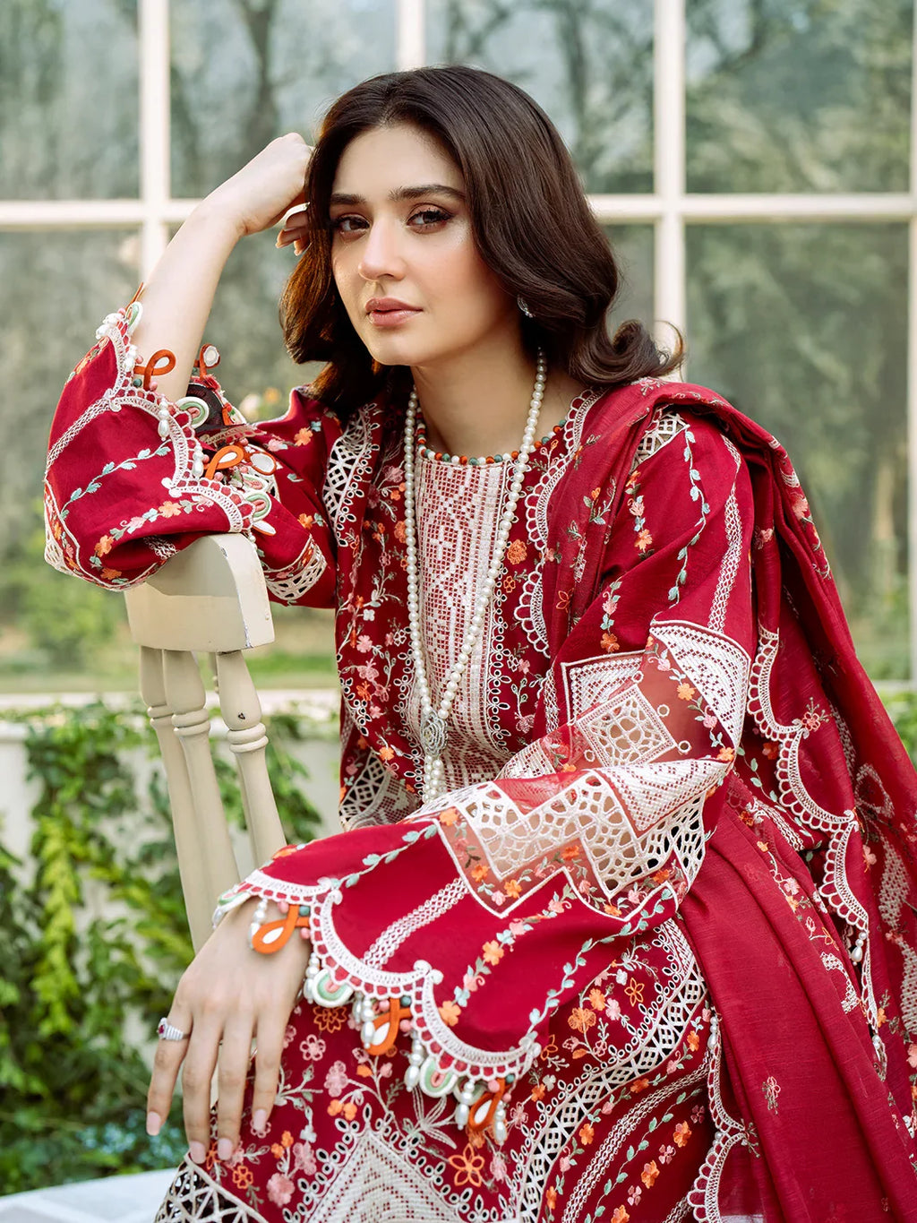 BIN ILYAS - 3PC Luxury Dhanak Embroidered Suit (SYT-543)