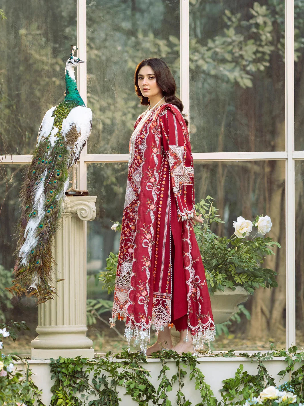 BIN ILYAS - 3PC Luxury Dhanak Embroidered Suit (SYT-543)