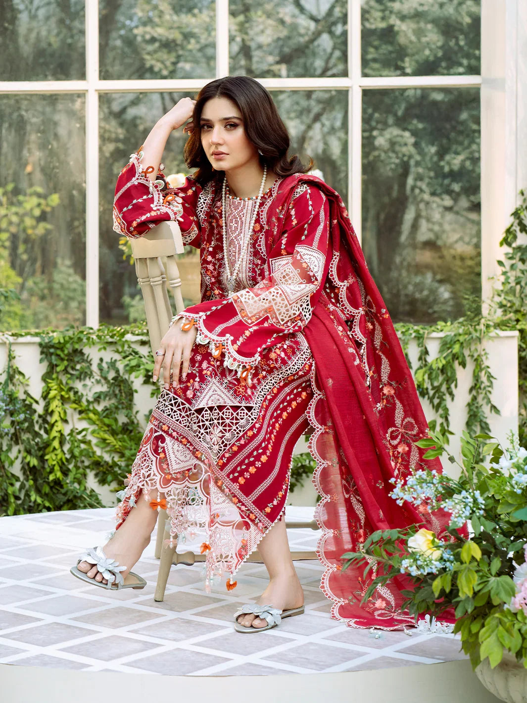 BIN ILYAS - 3PC Luxury Dhanak Embroidered Suit (SYT-543)