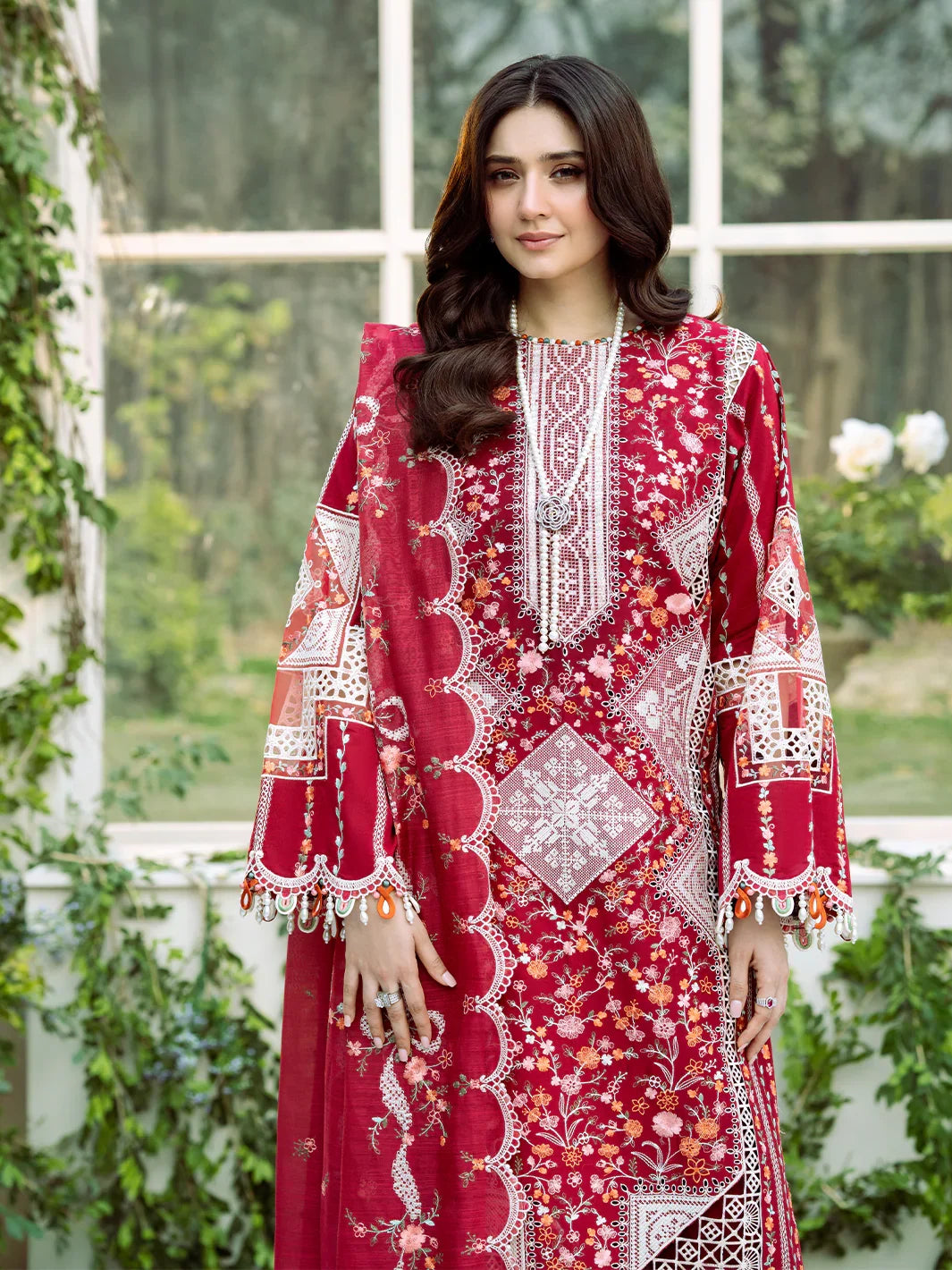 BIN ILYAS - 3PC Luxury Dhanak Embroidered Suit (SYT-543)