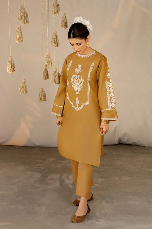 URGE- 2PC LAWN HEAVY EMBROIDERED SHIRT EMBROIDERED SLEEVES AND TROUSER -D-2954