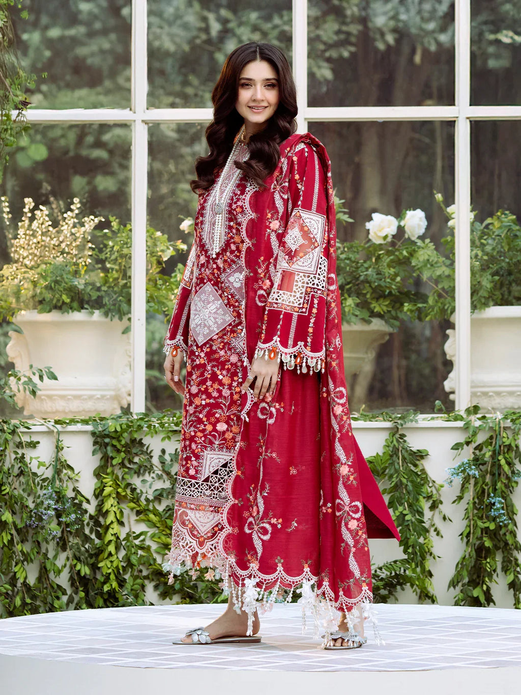 BIN ILYAS - 3PC Luxury Dhanak Embroidered Suit (SYT-543)